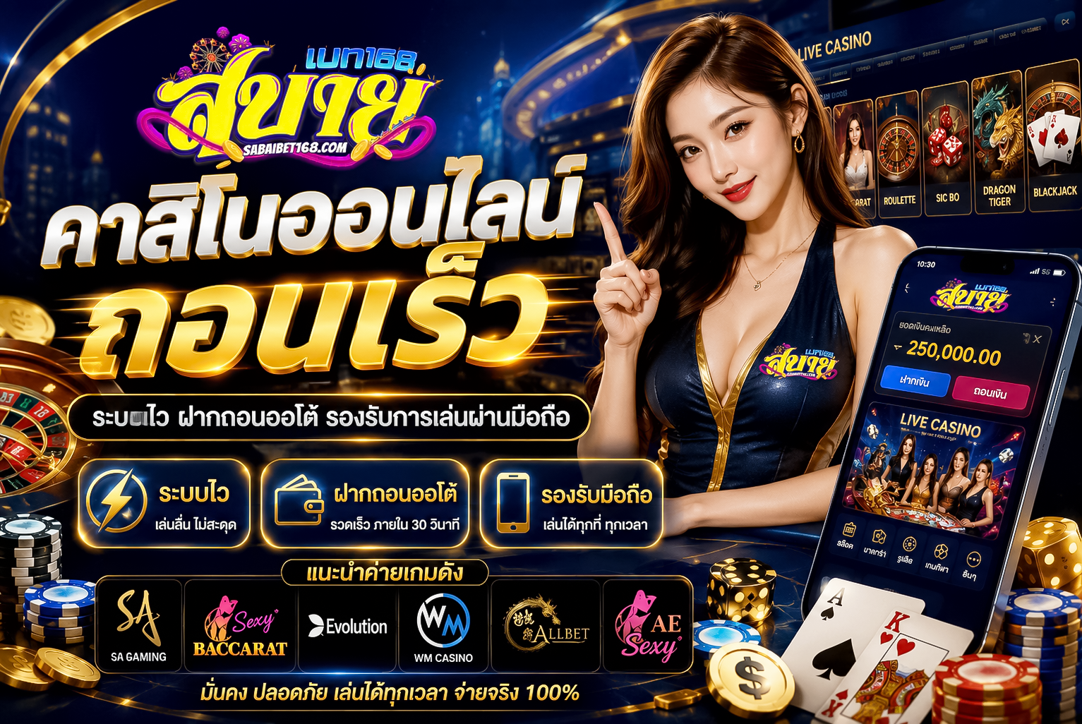 คาสิโนออนไลน์ถอนเร็ว ศูนย์รวมแบรนด์ใหญ่ ระบบออโต้ปลอดภัย