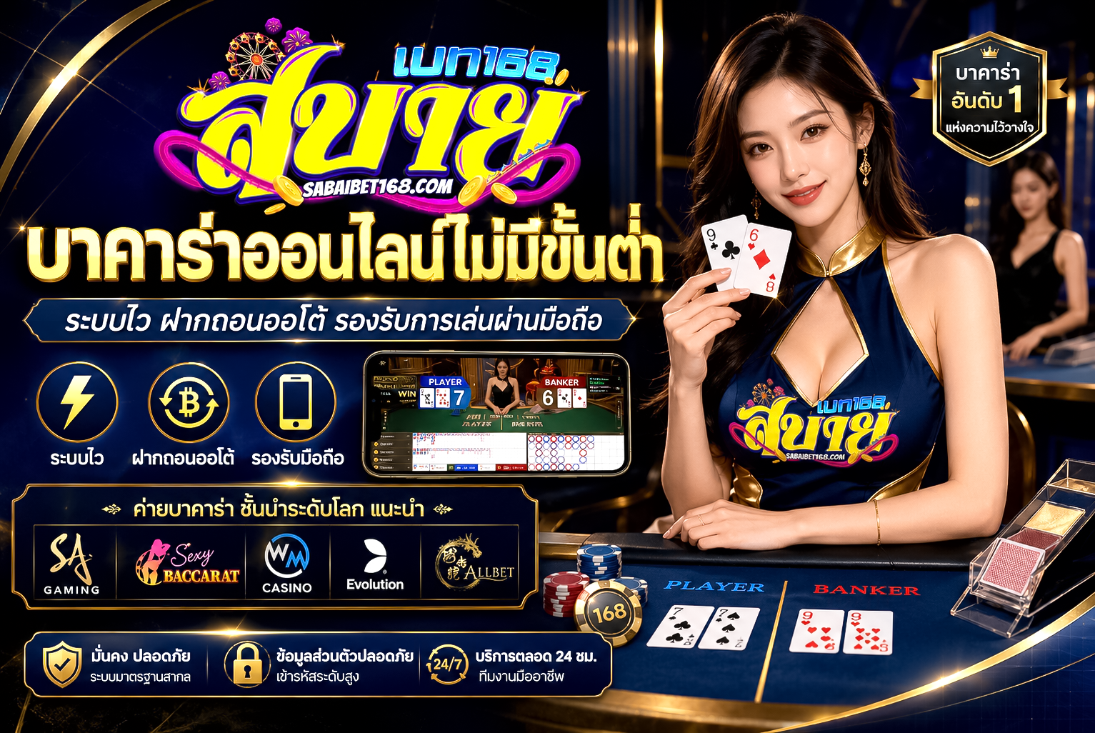 บาคาร่าออนไลน์ไม่มีขั้นต่ำ 2026 ระบบปลอดภัยและเสถียร