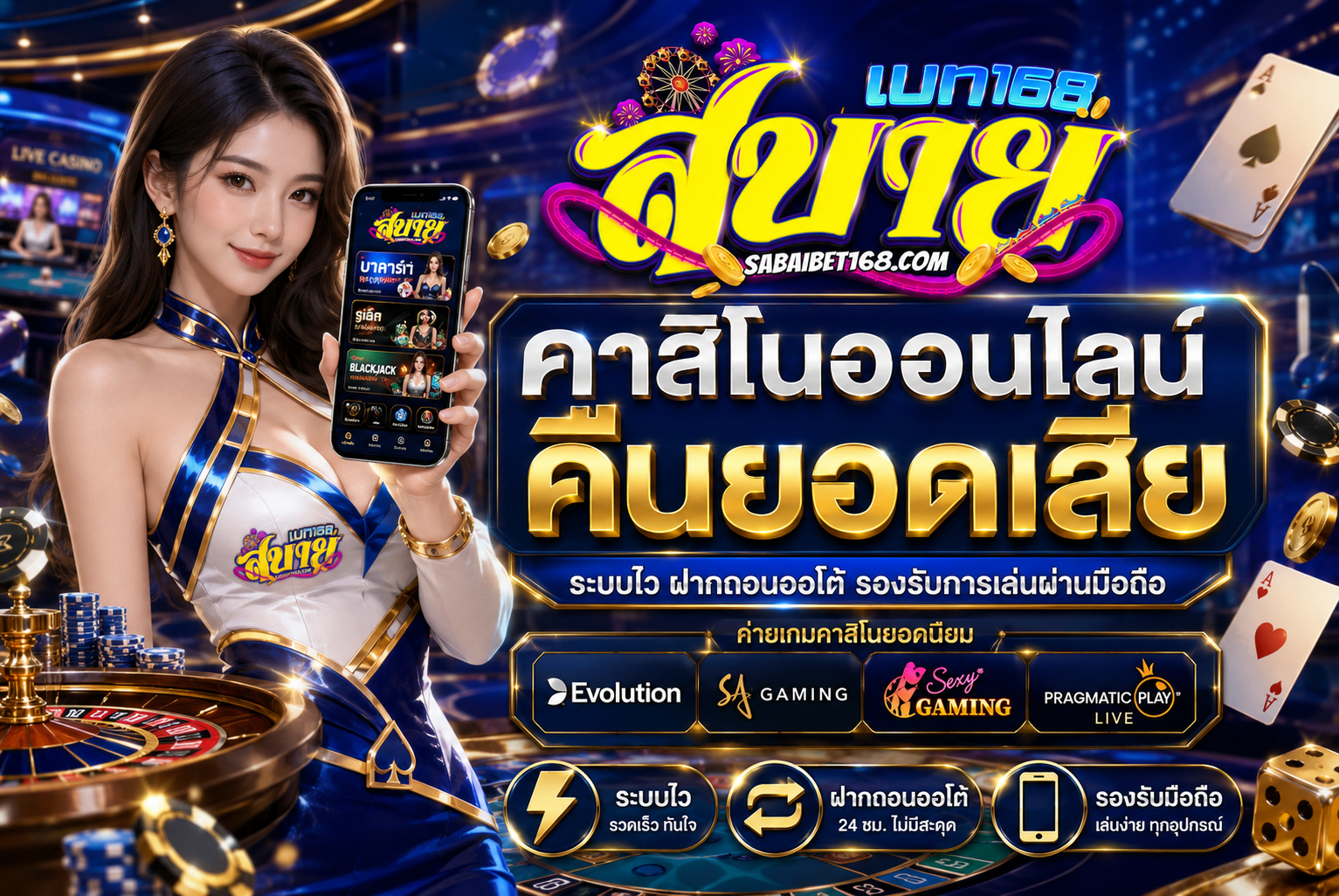 คาสิโนออนไลน์คืนยอดเสีย ระบบไว รองรับมือถือ ปลอดภัยปี 2026