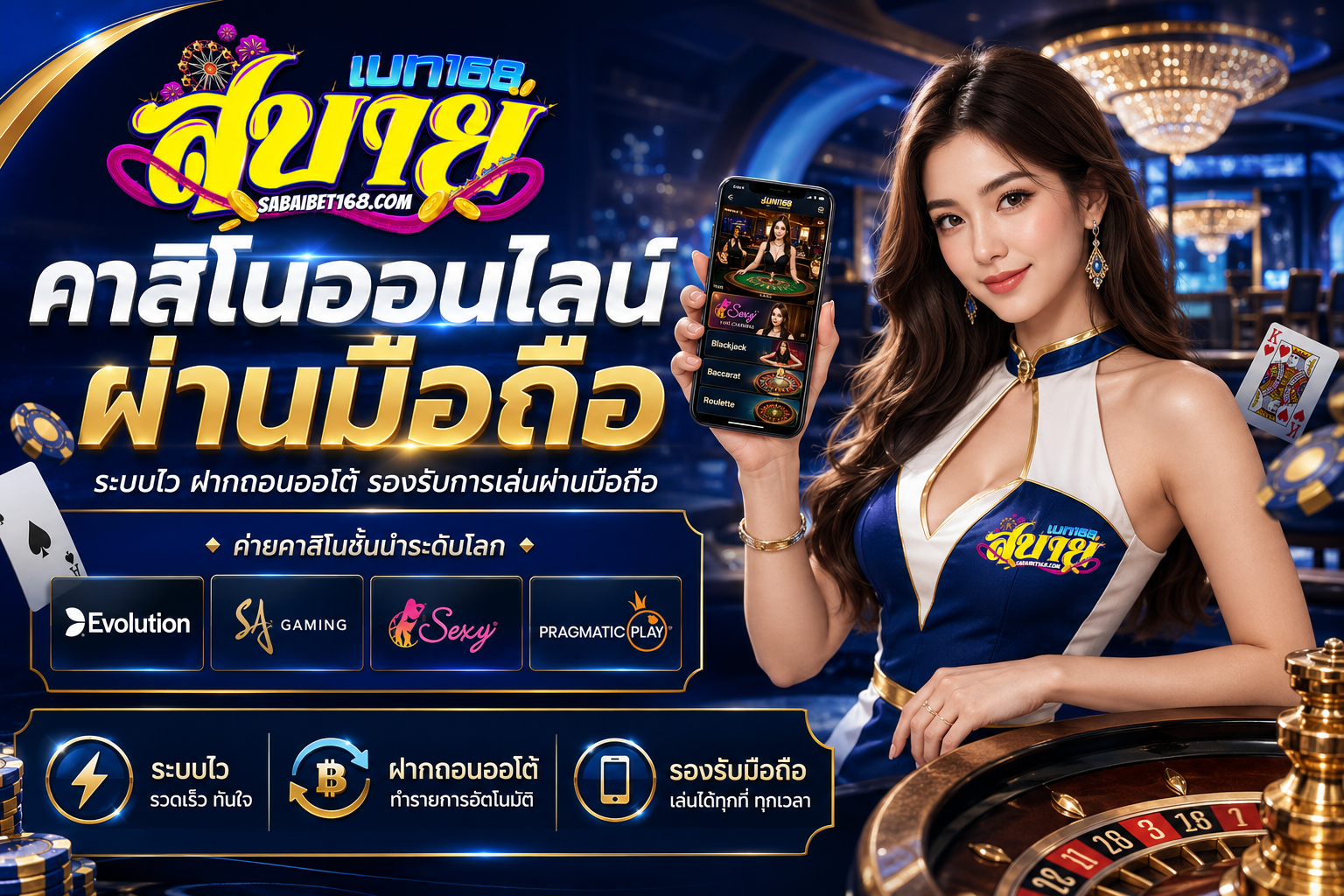 คาสิโนออนไลน์ผ่านมือถือ เว็บตรงลื่น ฝากถอนออโต้ 2026