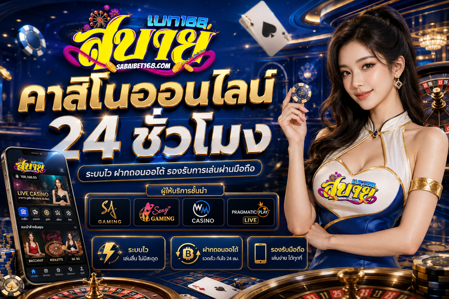 คาสิโนออนไลน์ 24 ชั่วโมง ระบบออโต้ไวและปลอดภัย